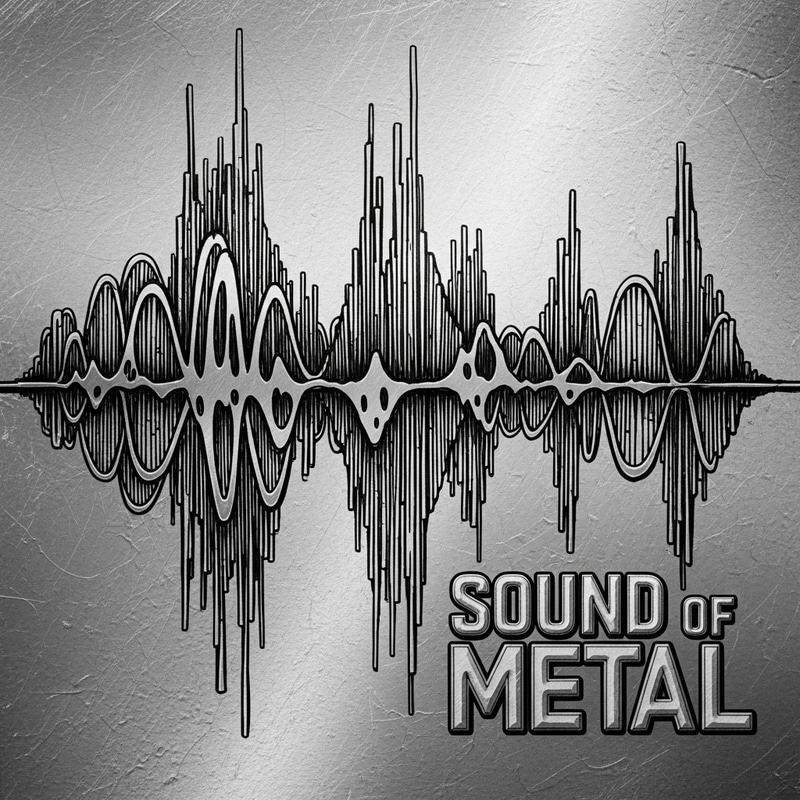 Sound of Metal: Bold Sound Wave Drawing & Metal Aesthetic Sound of Metal: Bold Sound Wave Drawing & Metal Aesthetic