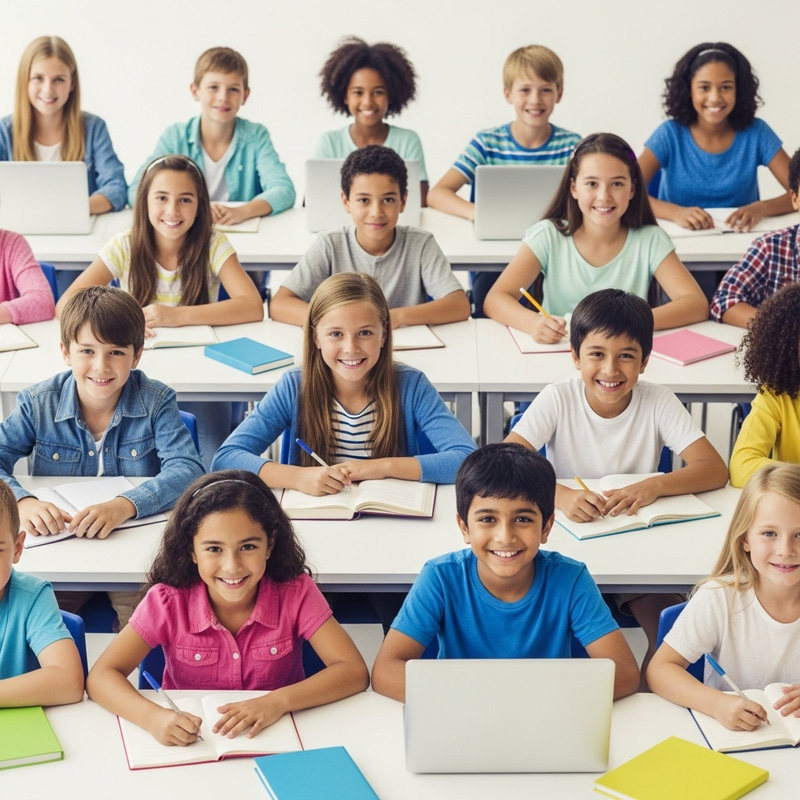 Inclusive School Classroom with Diverse Students