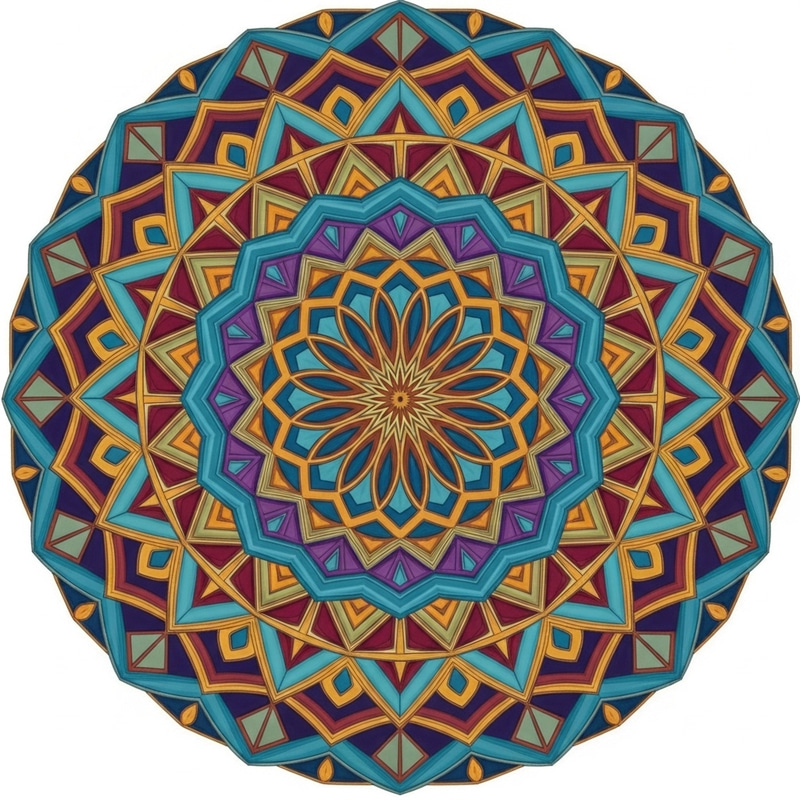 Intricate and Vibrant Mandala Art: Layers of Geometric Patterns Intricate and Vibrant Mandala Art: Layers of Geometric Patterns
