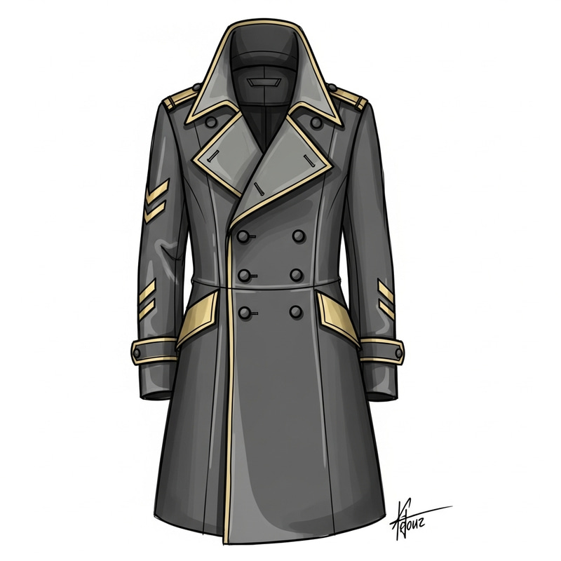 Modern Military-Style Fashion Sketch with a Twist