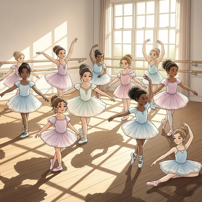 Charming Little Dancers Watercolor Artwork Charming Little Dancers Watercolor Artwork