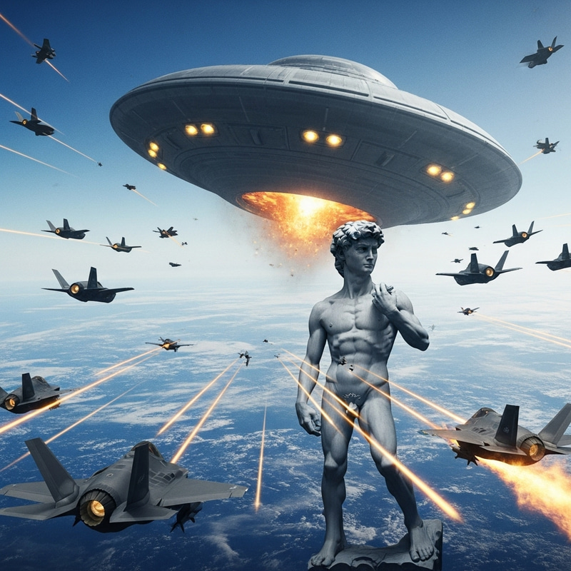 Alien Invasion: Davi Uma Attacks Earth with F-35 Jets vs Giant Saucer Alien Invasion: Davi Uma Attacks Earth with F-35 Jets vs Giant Saucer