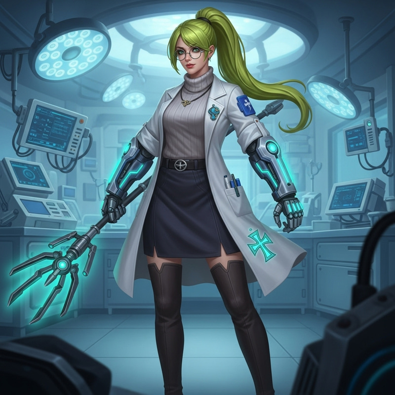 Ela - Futuristic Female Doctor in Arknights