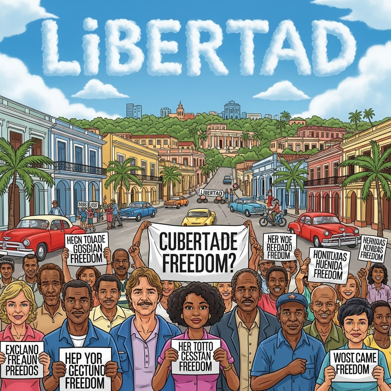 Cuban Town Expressing Yearning for Freedom | Colorful Unity Scene Cuban Town Expressing Yearning for Freedom | Colorful Unity Scene