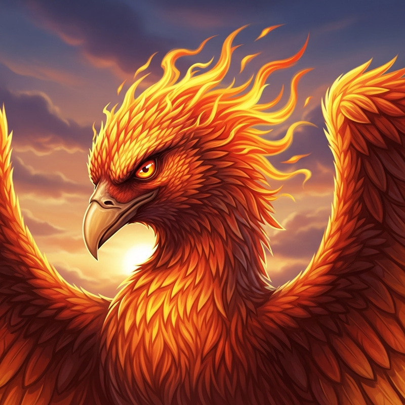 Mean Looking Phoenix | Rising Ashes Illustration Mean Looking Phoenix | Rising Ashes Illustration