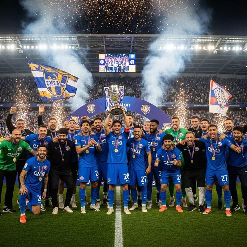 Alhilal Football Club Champions Celebrating Victory Alhilal Football Club Champions Celebrating Victory