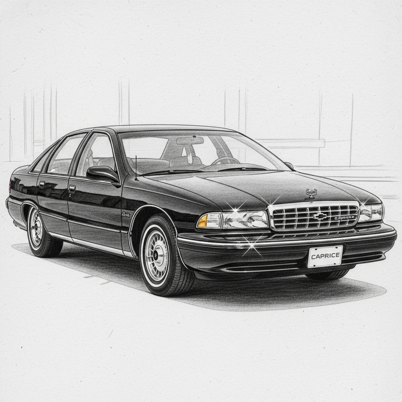 1996 Chevrolet Caprice Sketch - Classic Black & Chrome 1996 Chevrolet Caprice Sketch - Classic Black & Chrome