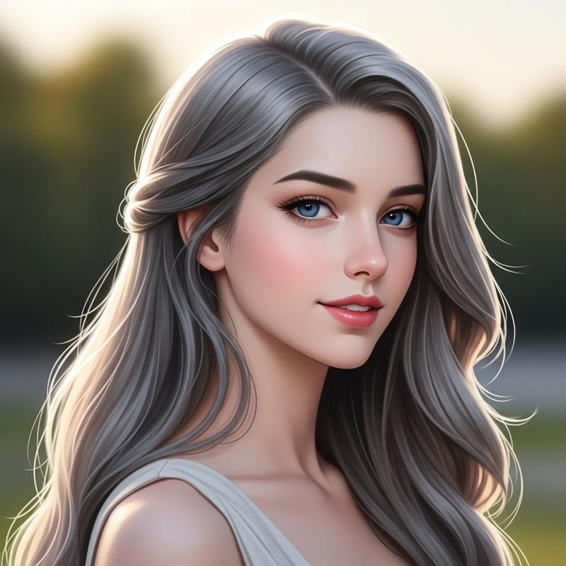 Stunning Gray-Haired Woman