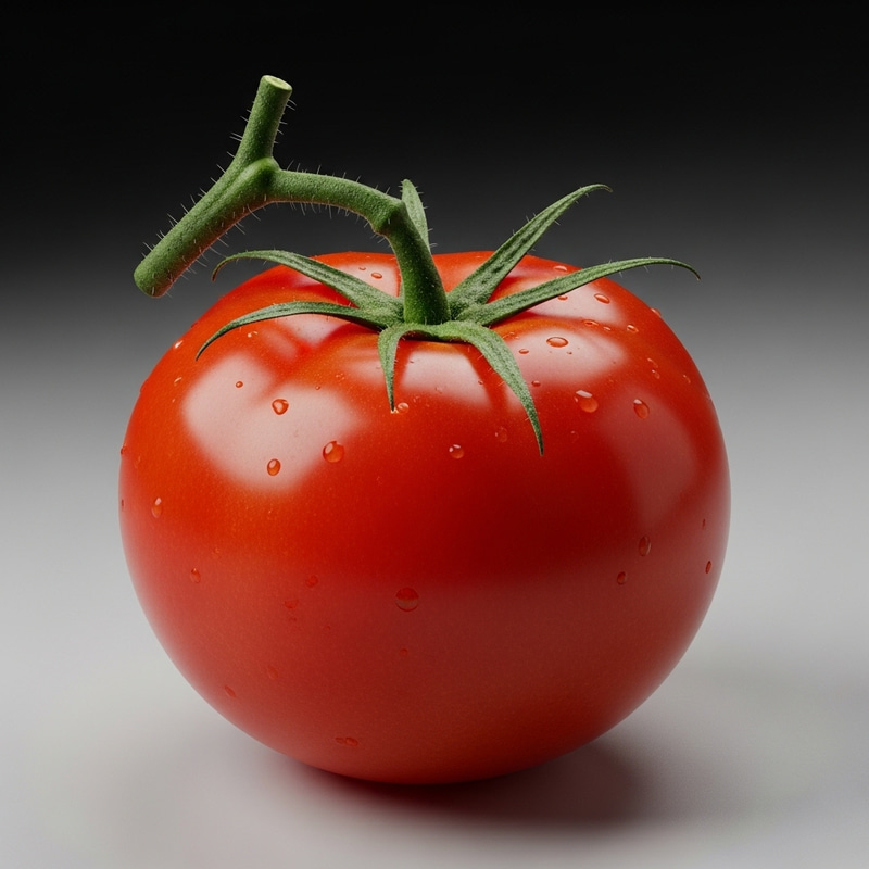 Vibrant Ripe Tomato on Contrasting Background - Fresh Organic Produce Vibrant Ripe Tomato on Contrasting Background - Fresh Organic Produce