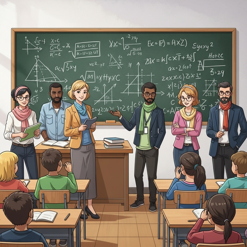 Inspirational Math Teacher with Scarf and Glasses