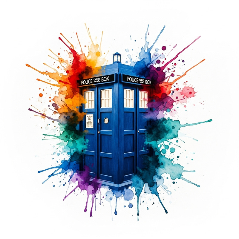 Awaken Your Walls with a TARDIS Watercolor Wallpaper Awaken Your Walls with a TARDIS Watercolor Wallpaper