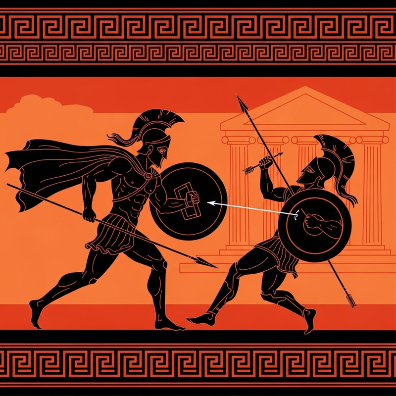 Ancient Greek Mythology Art: Achilles vs Spartan Soldier Ancient Greek Mythology Art: Achilles vs Spartan Soldier