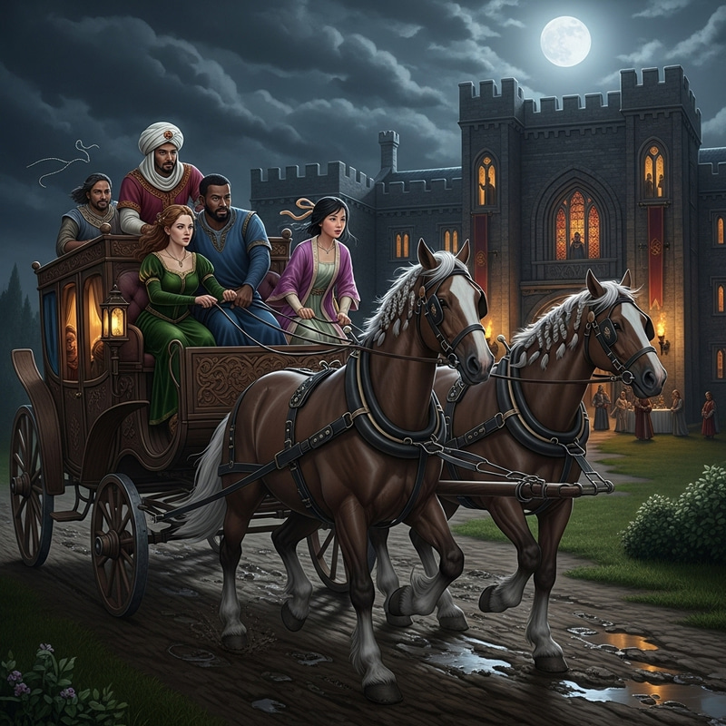 Medieval Palace Banquet Escape in Horse-Drawn Carriage Medieval Palace Banquet Escape in Horse-Drawn Carriage