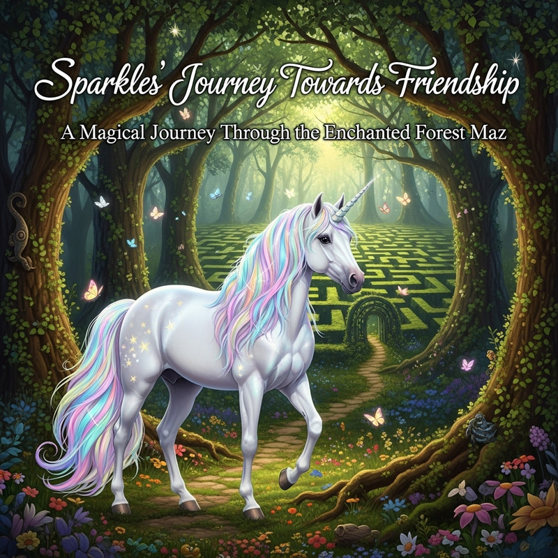 Sparkles' Enchanted Journey: Mystical Unicorn in Forest Maze Sparkles' Enchanted Journey: Mystical Unicorn in Forest Maze