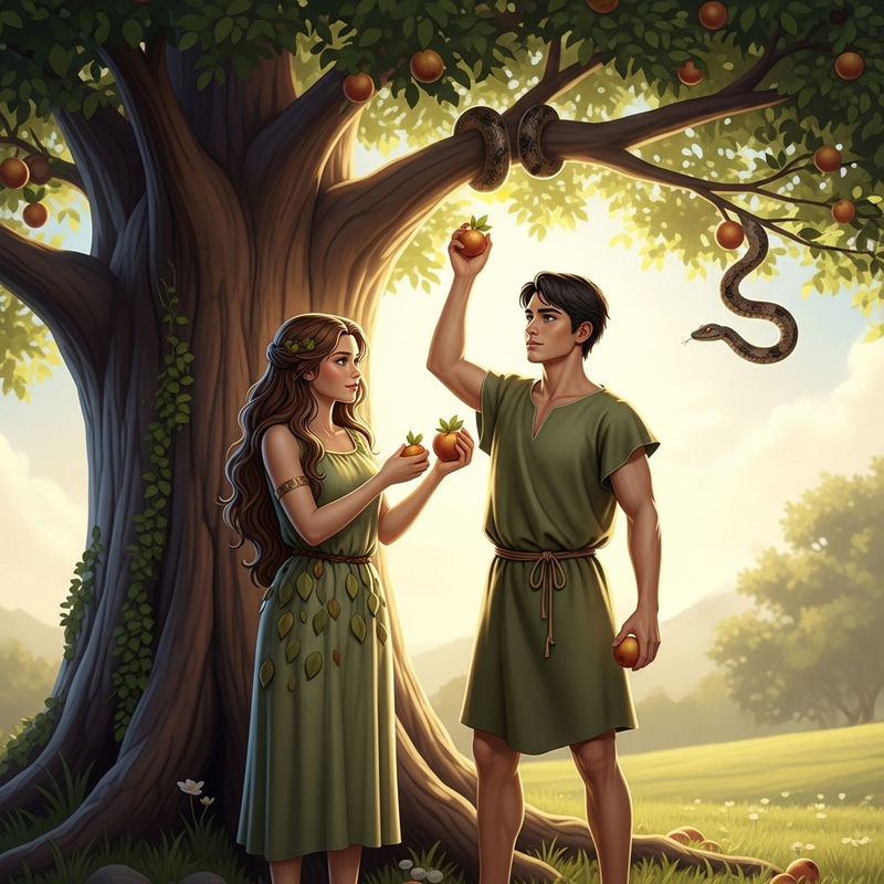 Forbidden Tree: Adam, Eve, and the Serpent - Biblical Imagery Forbidden Tree: Adam, Eve, and the Serpent - Biblical Imagery
