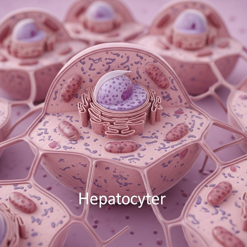 Detailed Hepatocyte Illustration: Liver Cell Anatomy Detailed Hepatocyte Illustration: Liver Cell Anatomy