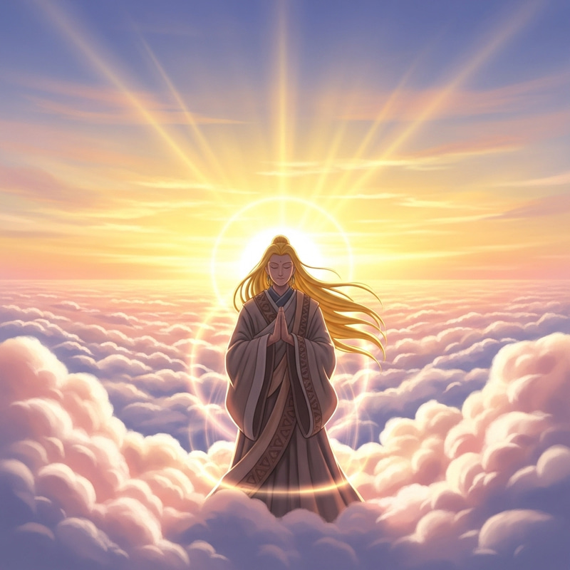 Divine Figure: Jesus Christ in Heavenly Light Divine Figure: Jesus Christ in Heavenly Light