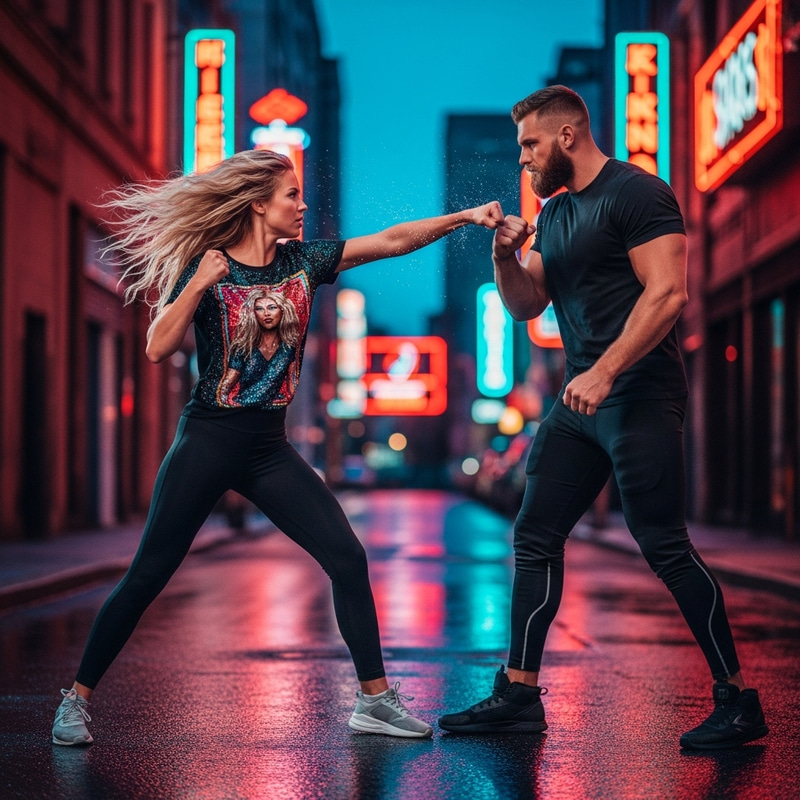 Taylor Swift Punching Travis Kelce - Blonde Woman vs. Professional Football Player