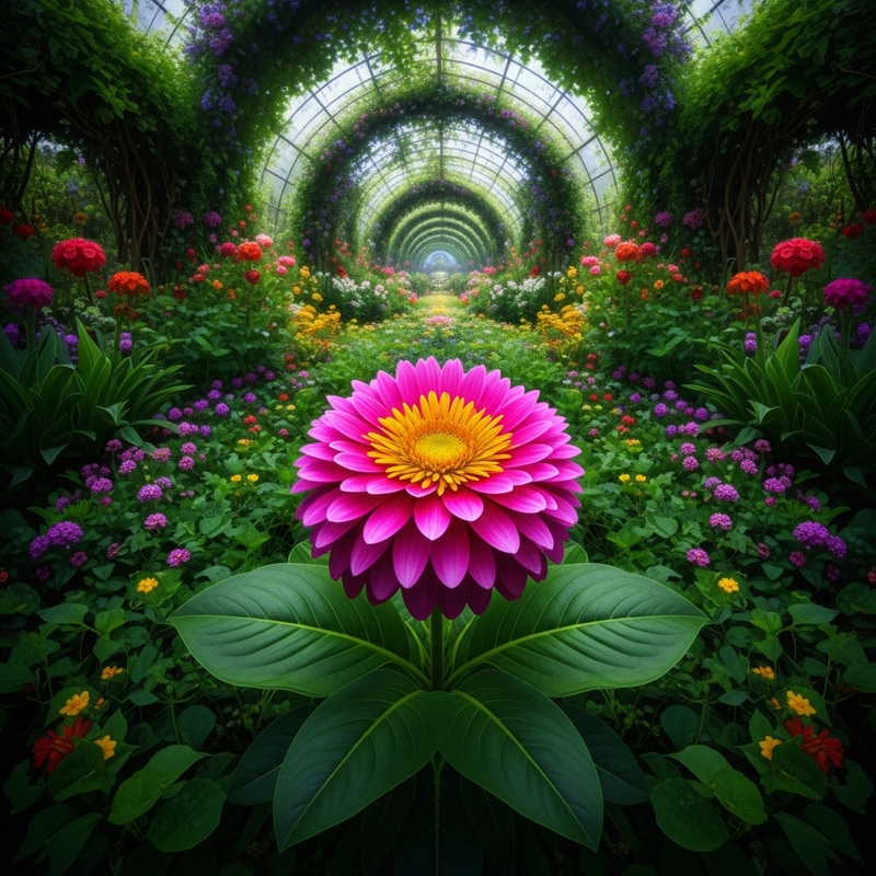 Vibrant Flower Blooming in Lush Garden Photography Vibrant Flower Blooming in Lush Garden Photography