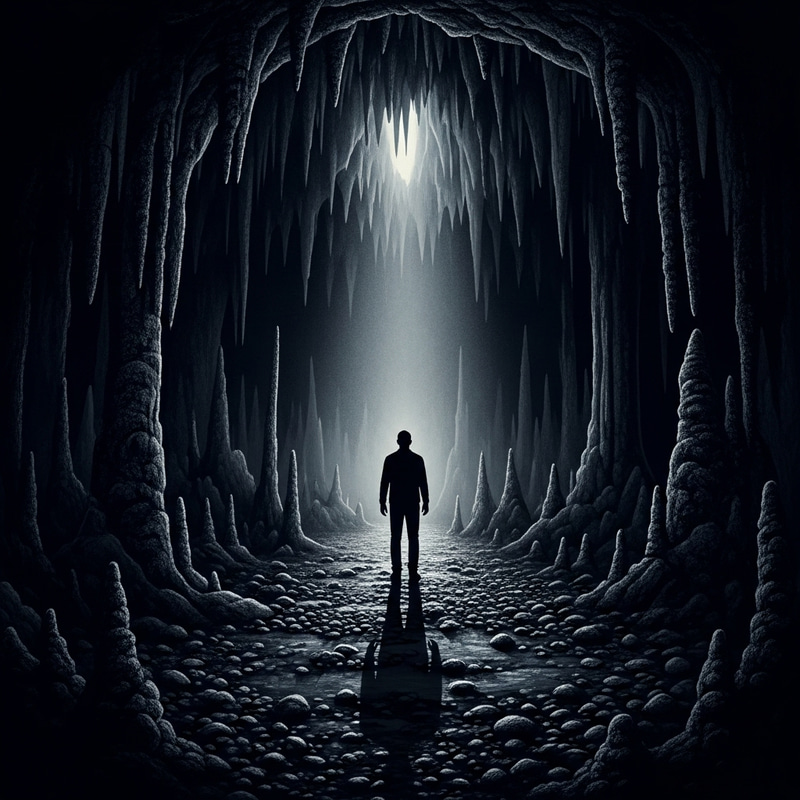 Man's Shadow: Alone in Cave Allegory