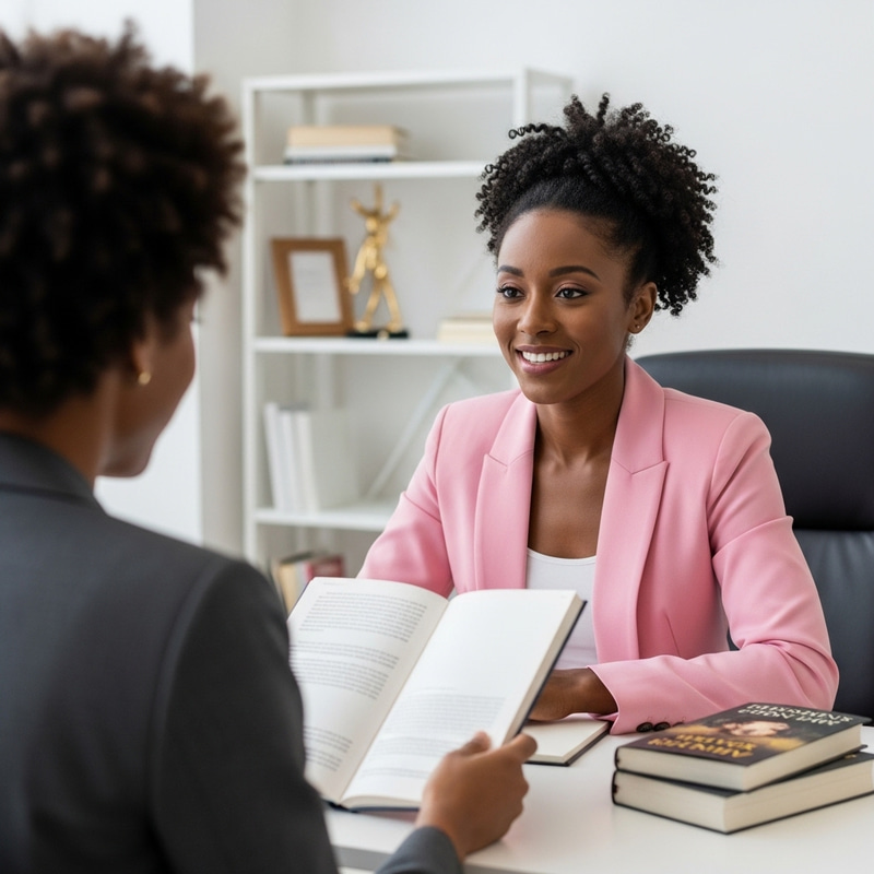 Empowering Black Woman CEO in Modern Publishing Office