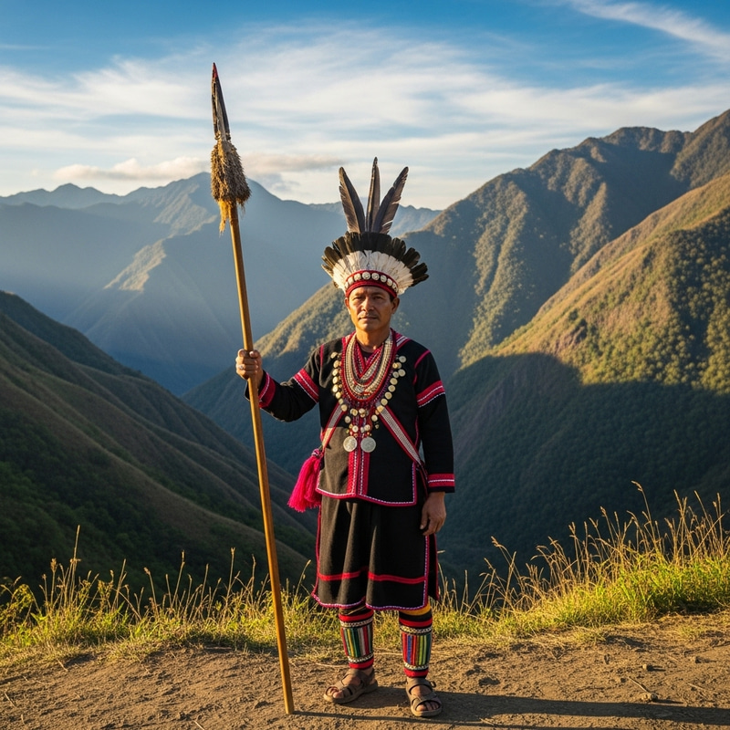 Igorot Man Amidst Majestic Mountains Igorot Man Amidst Majestic Mountains