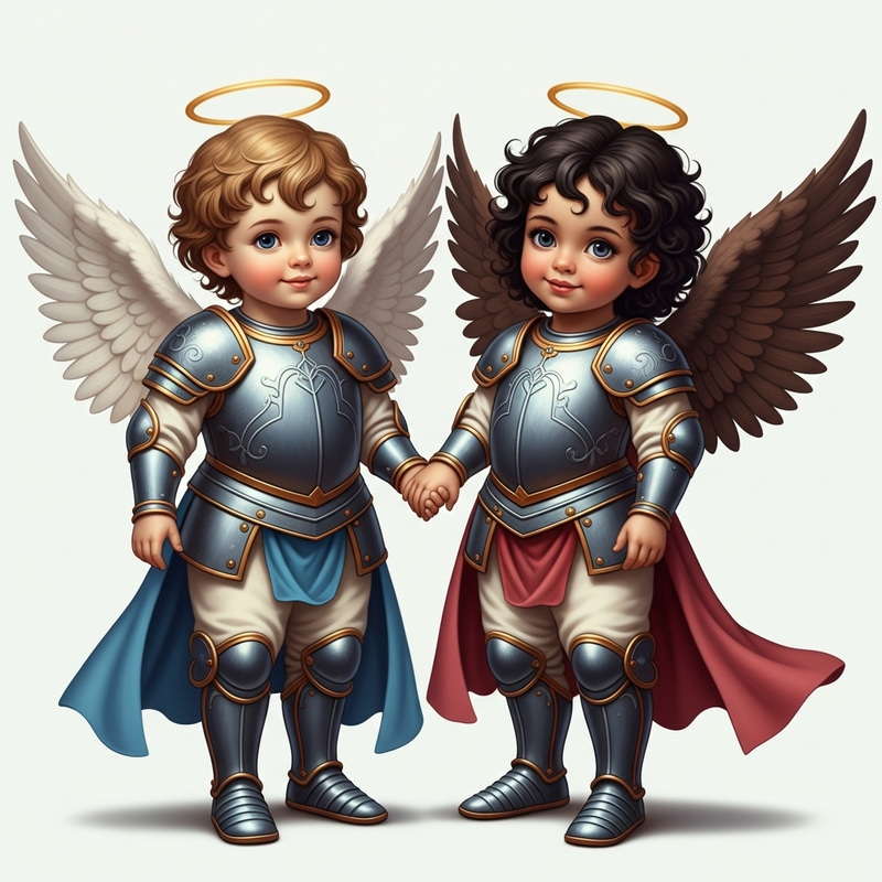 Smiling Armor Little Angels | Fair Skin Boy & Morena Girl