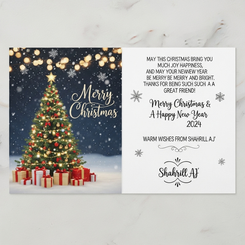 Warm Wishes for Merry Christmas & Happy New Year 2024 with Greeting Card Warm Wishes for Merry Christmas & Happy New Year 2024 with Greeting Card