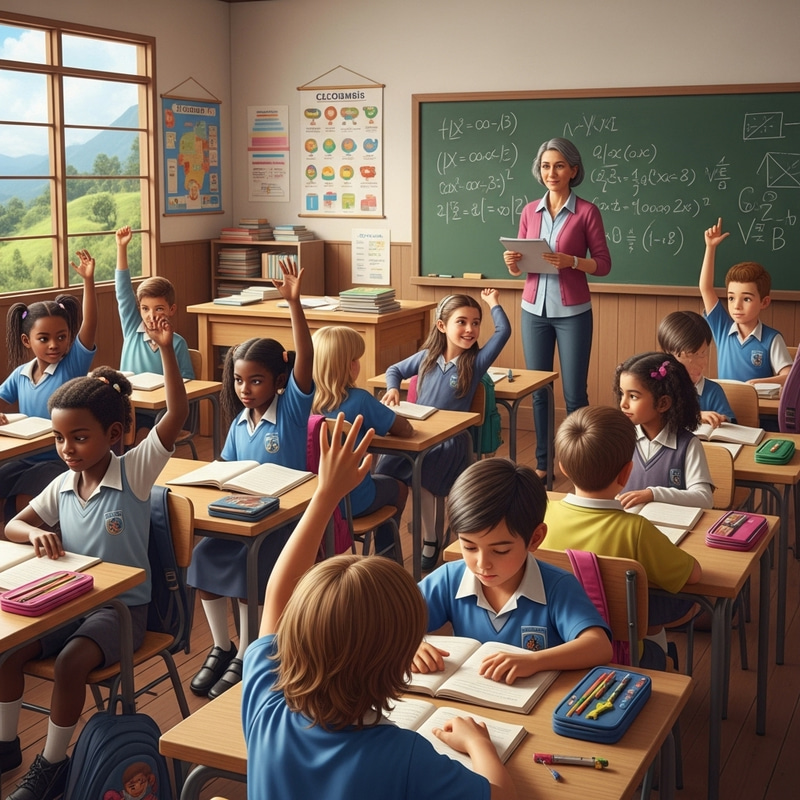 Realistic Educational Environment in Colombia: Diverse Classroom Scene Realistic Educational Environment in Colombia: Diverse Classroom Scene