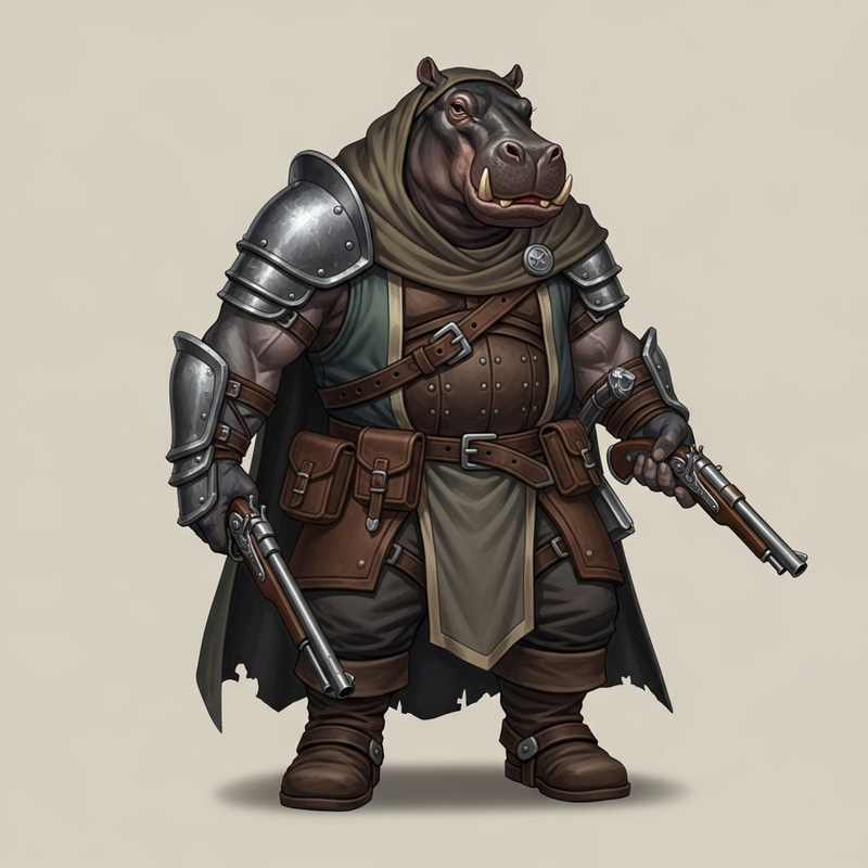 Giff Mercenary Fighter with Impressive Figure & Firearms