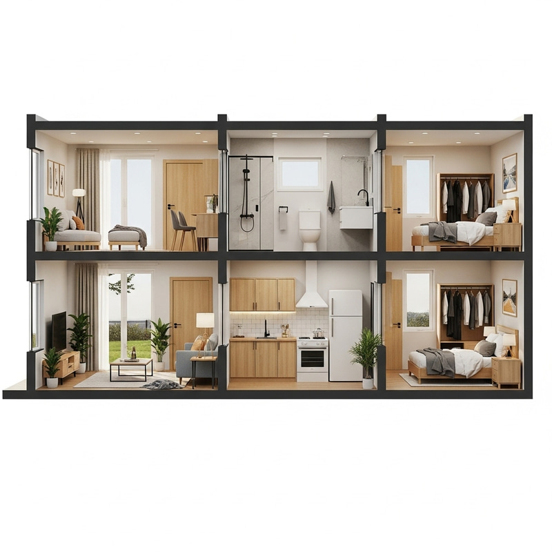 Fast Assembly Building Cross-Section Overview