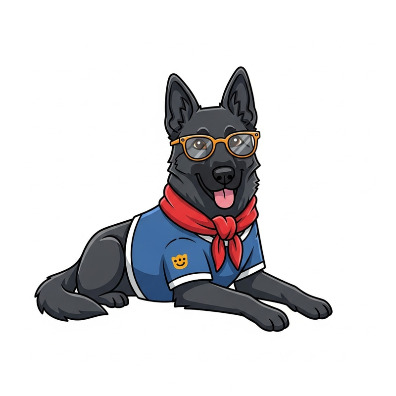 Dark Grey Swedish Shepherd Cartoon for Instagram Logo Dark Grey Swedish Shepherd Cartoon for Instagram Logo