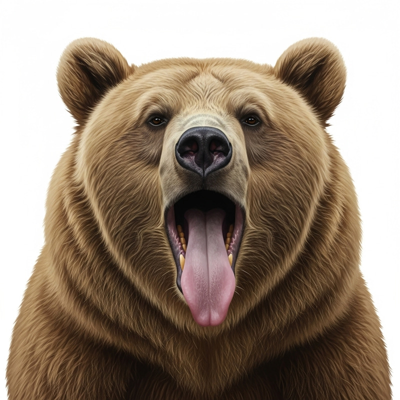 Adorable Bear Close-Up with Tongue Out