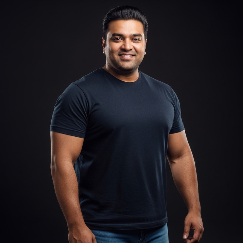 Confident South Asian Man in Casual Attire | Big and Muscular Build Confident South Asian Man in Casual Attire | Big and Muscular Build