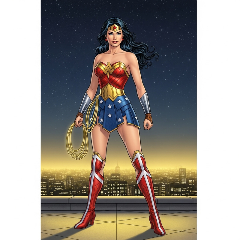 Naked Wonder Woman on Rooftop: Justice & Truth Unveiled Naked Wonder Woman on Rooftop: Justice & Truth Unveiled