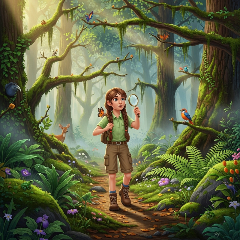 Lush Forest Exploration: Young Adventurer's Trek