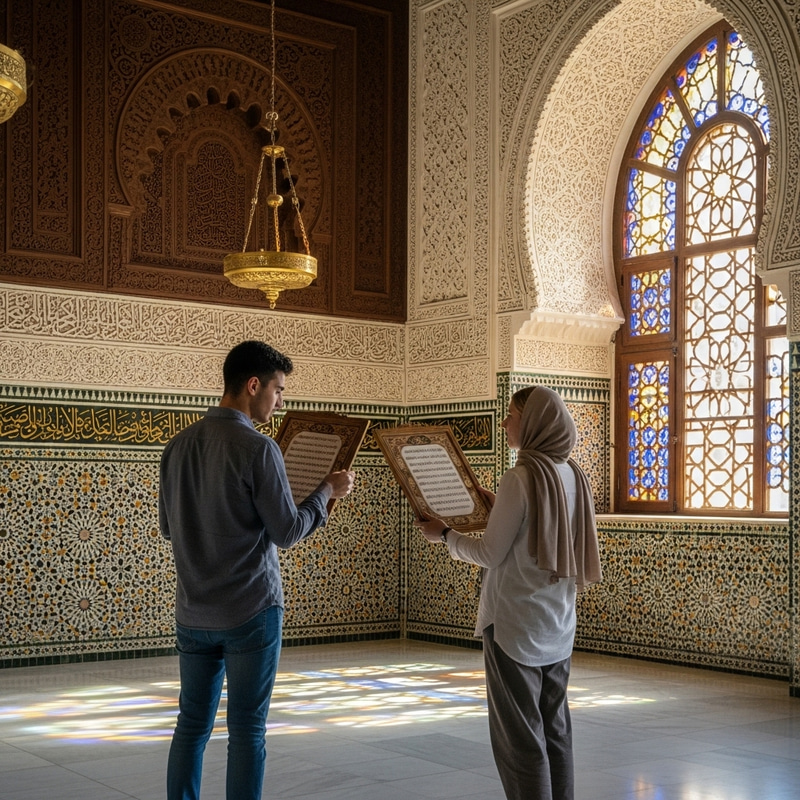 Discovering Moroccan Culture: Foreign Students in Mosque Studying Quran Discovering Moroccan Culture: Foreign Students in Mosque Studying Quran