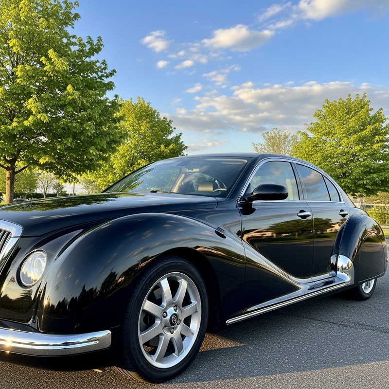 Jet Black Sedan Car | Sleek Design Photography