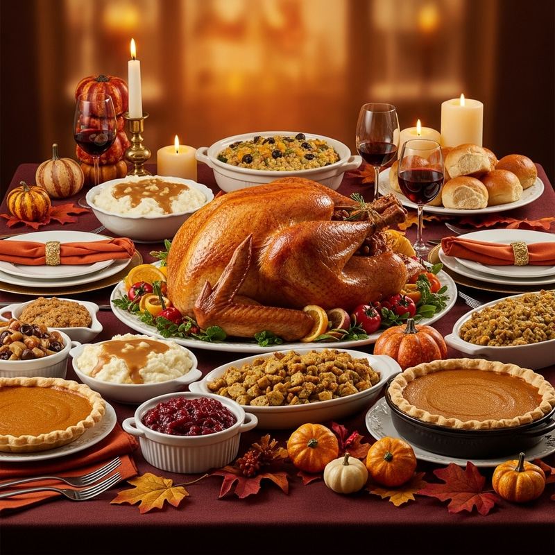 Warm & Inviting Thanksgiving Table with Roasted Turkey Spread | Canon EOS R5