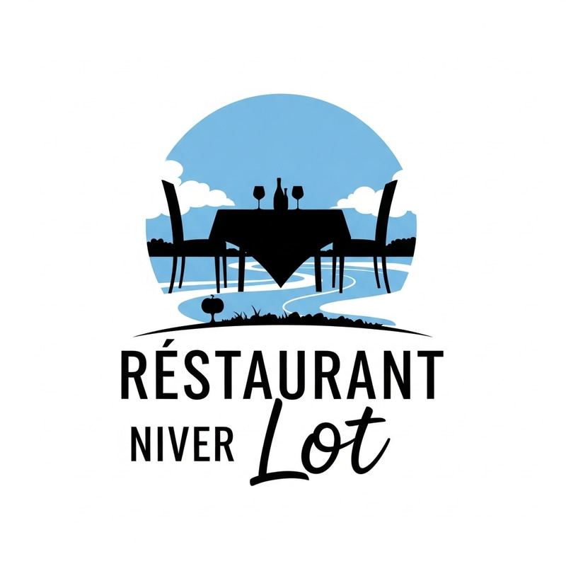 Riverside Dining Logo Design: Sky Blue & Black Theme Riverside Dining Logo Design: Sky Blue & Black Theme