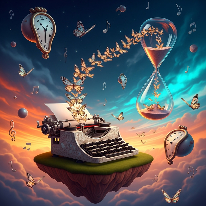 Butterflies and Surrealism: Dream-like Scene of Abstract Wonders