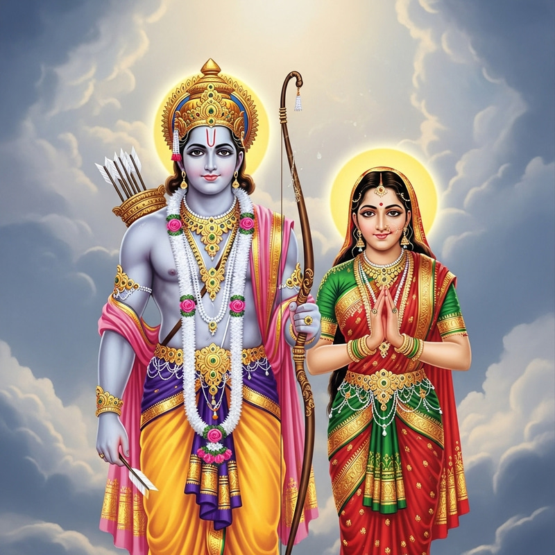 Divine Depiction of God Rama and Seetha Divine Depiction of God Rama and Seetha