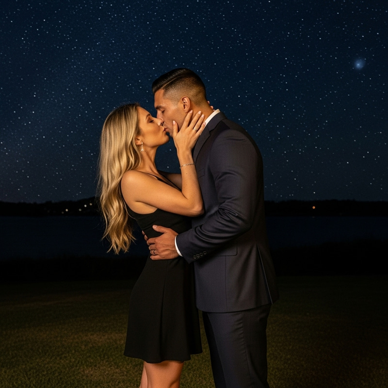 Romantic Night Sky Kissed Scene | Serene Love Moment