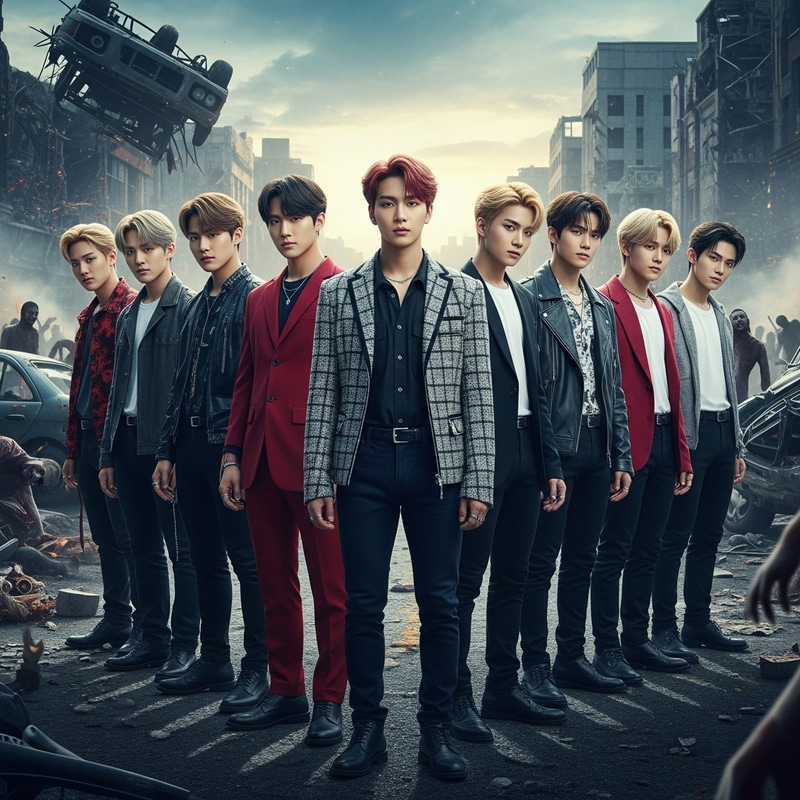 Ateez K-Pop Band Amid Zombie Apocalypse Chaos Ateez K-Pop Band Amid Zombie Apocalypse Chaos