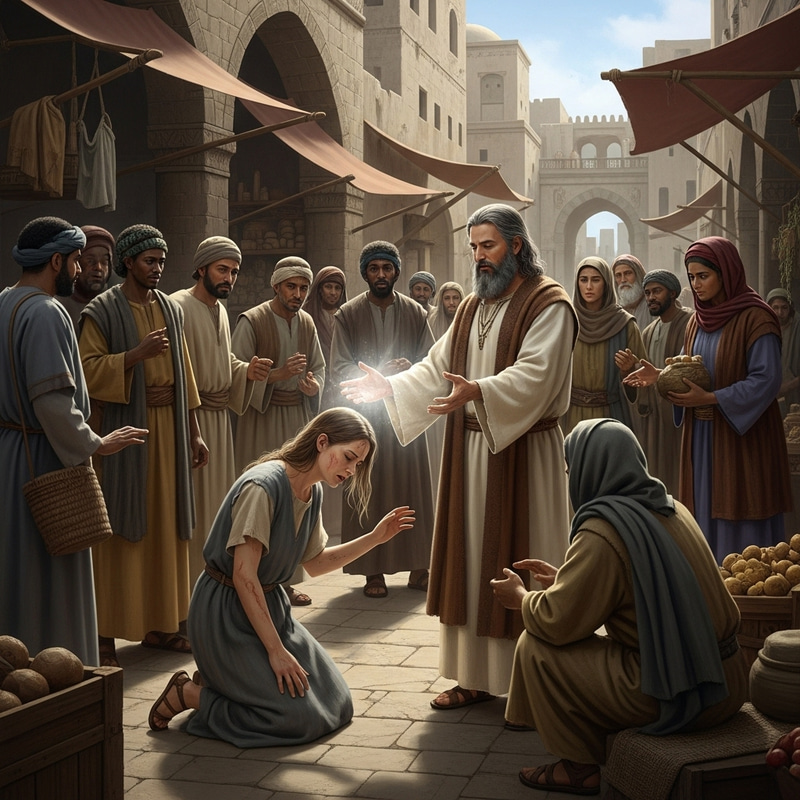 Jesu Healing People in Ancient Marketplace Jesu Healing People in Ancient Marketplace