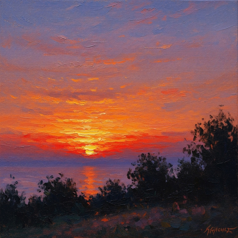 Stunning Impressionist Sunset Artwork Stunning Impressionist Sunset Artwork