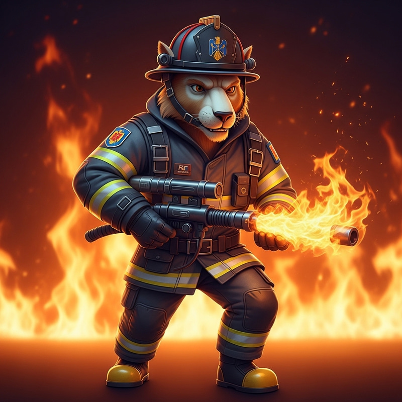 Futuristic Animal Avatar for Romanian Firefighters | Dynamic Flames Futuristic Animal Avatar for Romanian Firefighters | Dynamic Flames