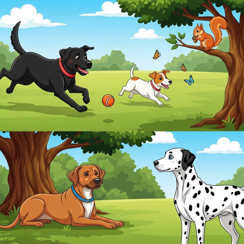 Playful Dog Scene in Green Park