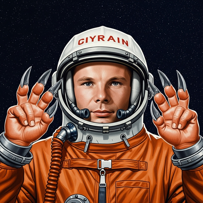 Gagarin Redefined: Crab-Fingered Space Pioneer