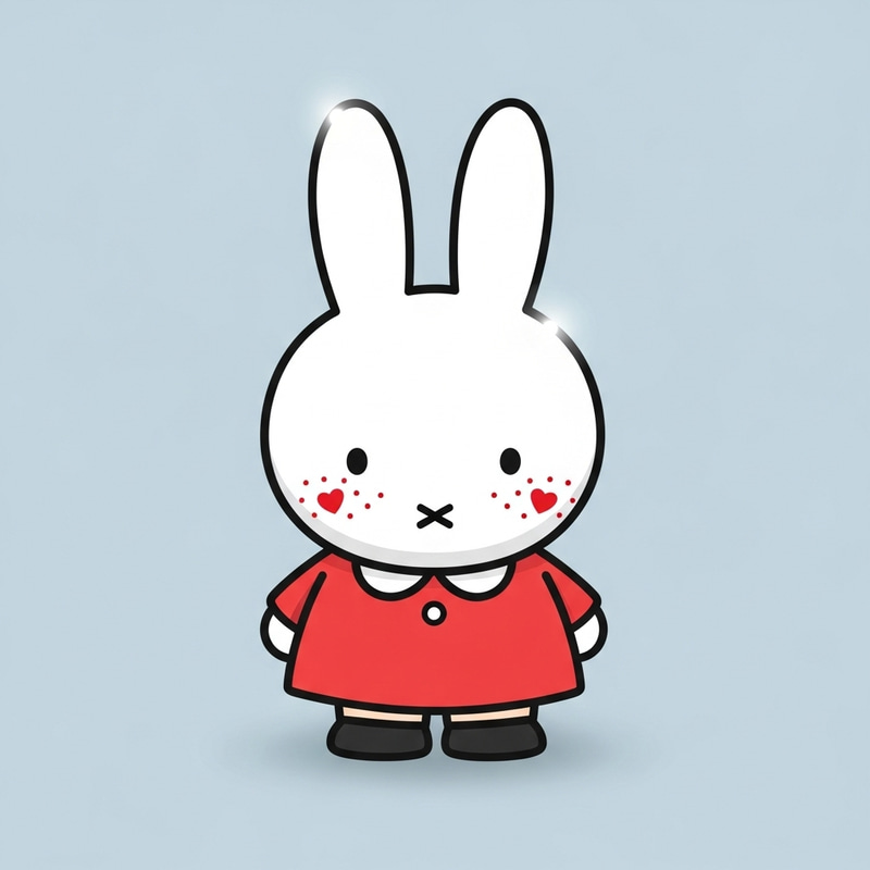 Miffy with Heart Freckles Cartoon Illustration Miffy with Heart Freckles Cartoon Illustration